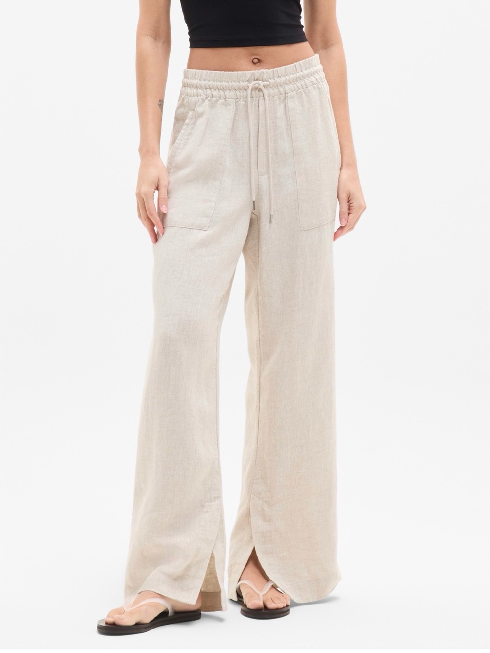 Retreat linen high rise wide leg  pant